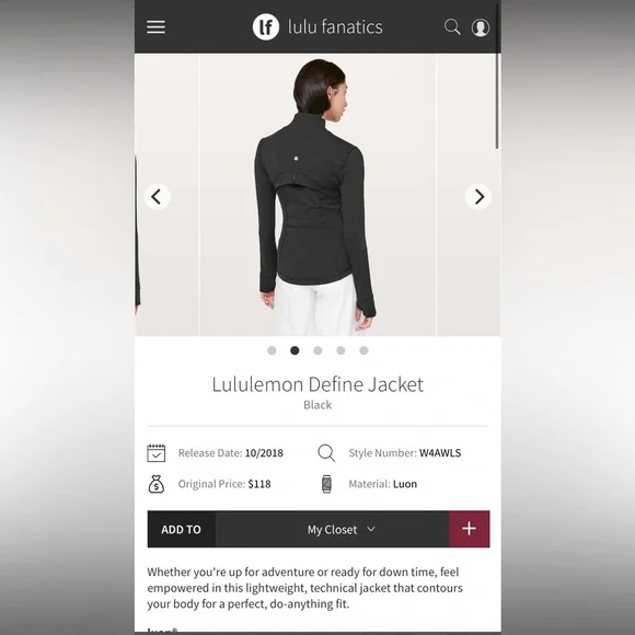 Lululemon Define Jacket Black Size 16 - Picture 12 of 12